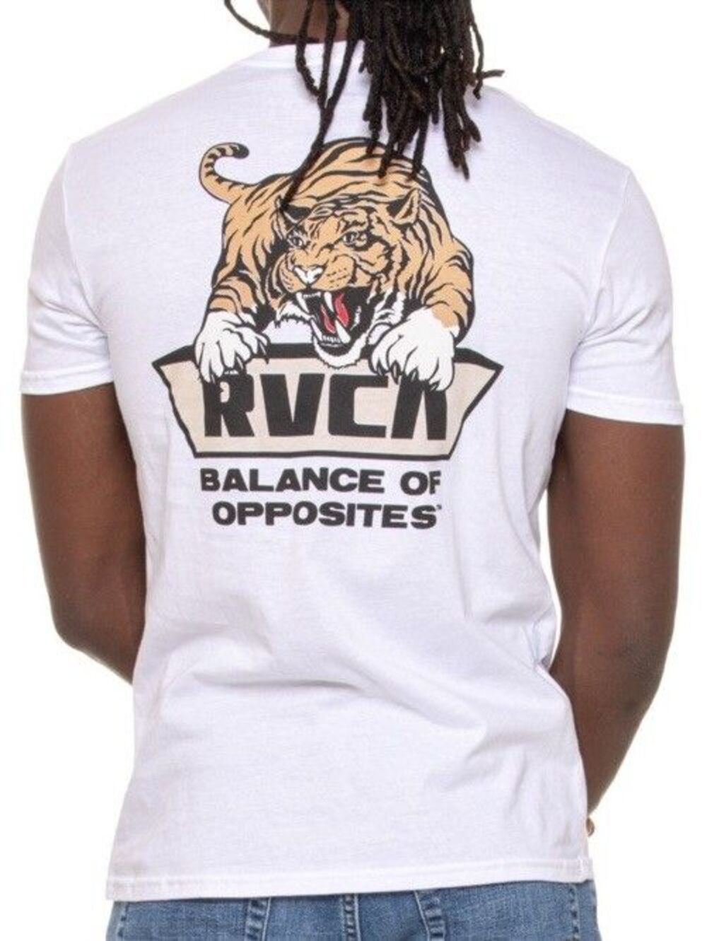 RVCA Tee XXL Graphic Logo Y2K Cotton Jersey Balance Of Opposites Skater Unisex